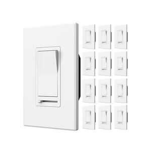 Amico 12 Pack Light Dimmer Switch, No Neutral Wire, Single Pole or 3-Way,